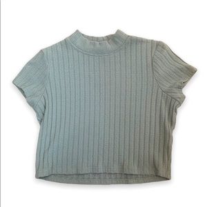“Cotton On” sage green mock-neck tee